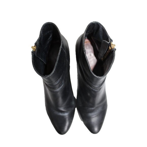 Kate Spade Black Leather Bootie Pebbled Leather Ankle Boot Womens Size 8.5 M - Picture 4 of 10